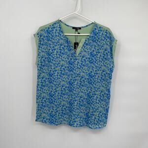 Papermoon Floral V-Neck Sleeveless Blouse Size Medium Petite